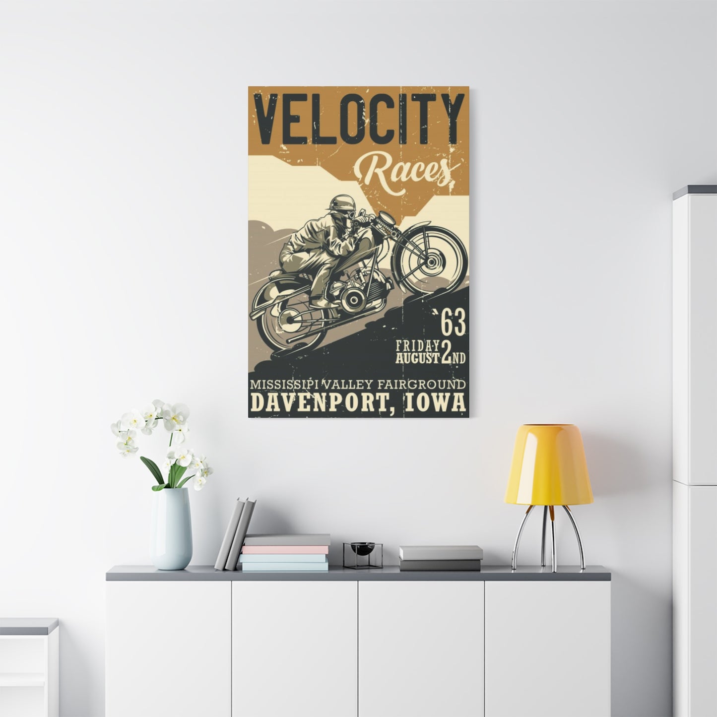 Velocity Races Motorcycle Wall Art & Canvas Prints