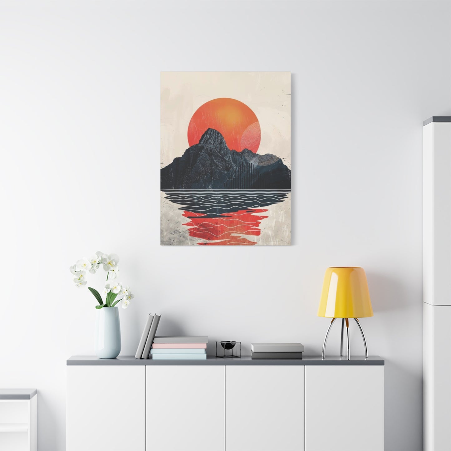 Sunset In Mountains Modernism Wall Art & Canvas Prints