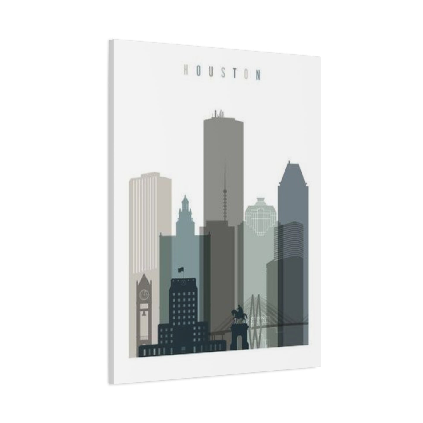 Houston Skyline Painting Wall Art & Canvas Prints