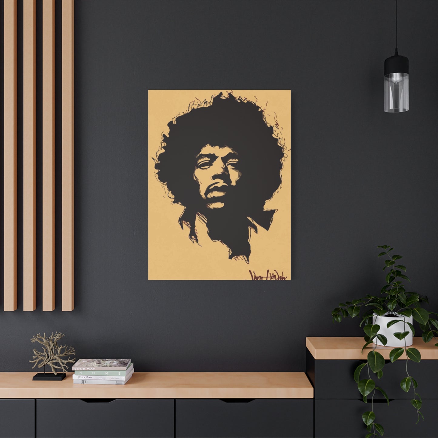 Jimi Hendrix Brown Poster Wall Art & Canvas Prints