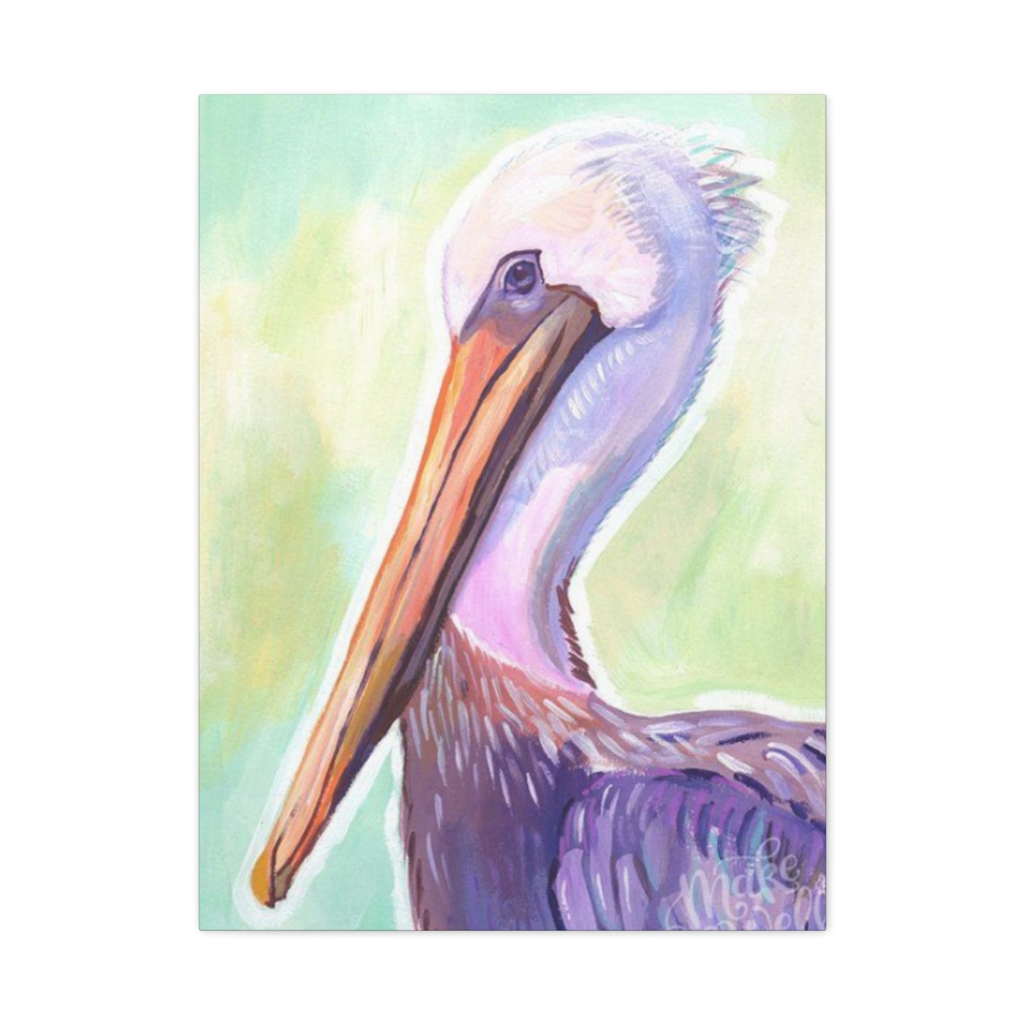 Purple Pelican Painting Wall Art & Canvas Prints