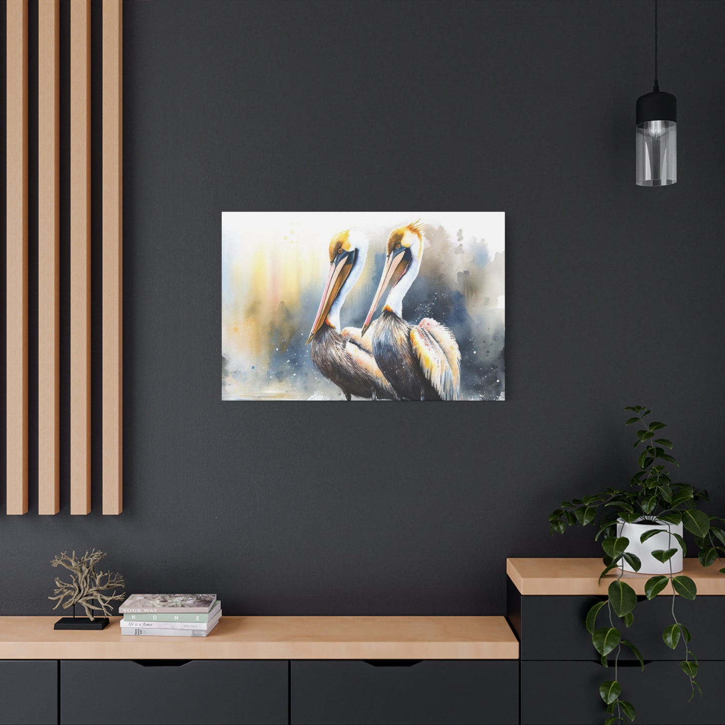 Pelican Colorful Couple Painting Wall Art & Canvas Prints