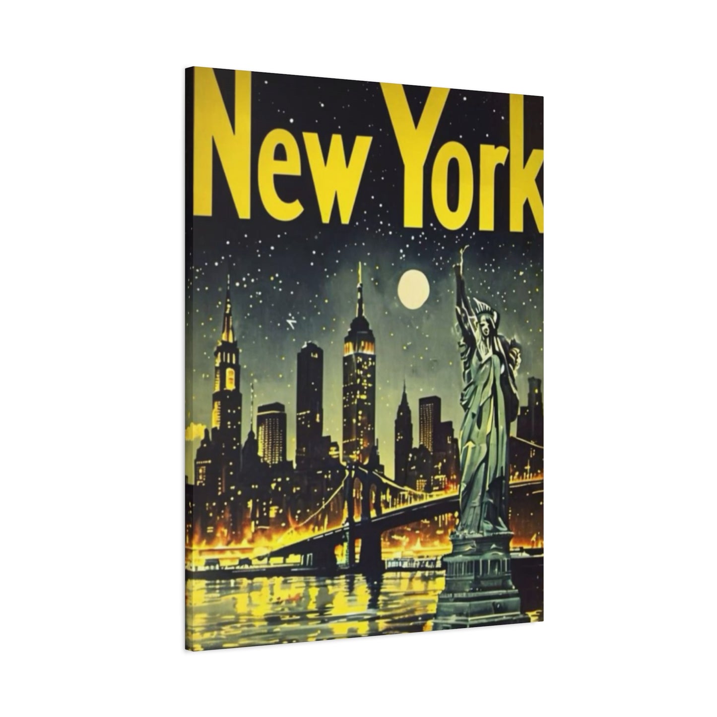 Night Cityscape Skyline Painting NYC Skylines Wall Art & Canvas Prints