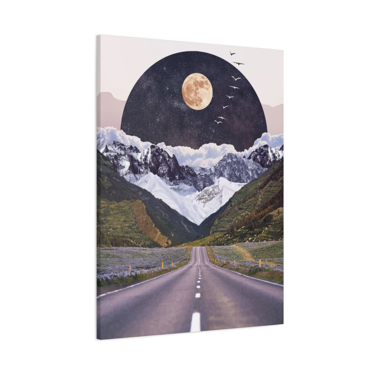 Long Road To Mountains Mixed Media Wall Art & Canvas Prints