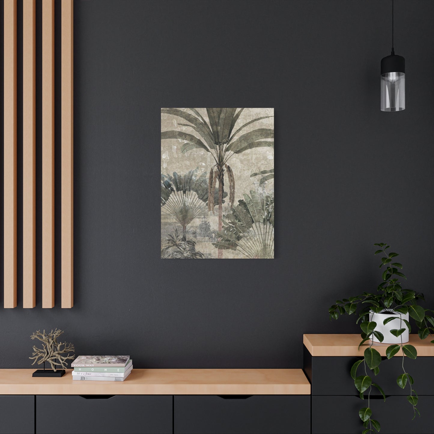 Black & White Palm Tree In Desert Wall Art & Canvas Prints