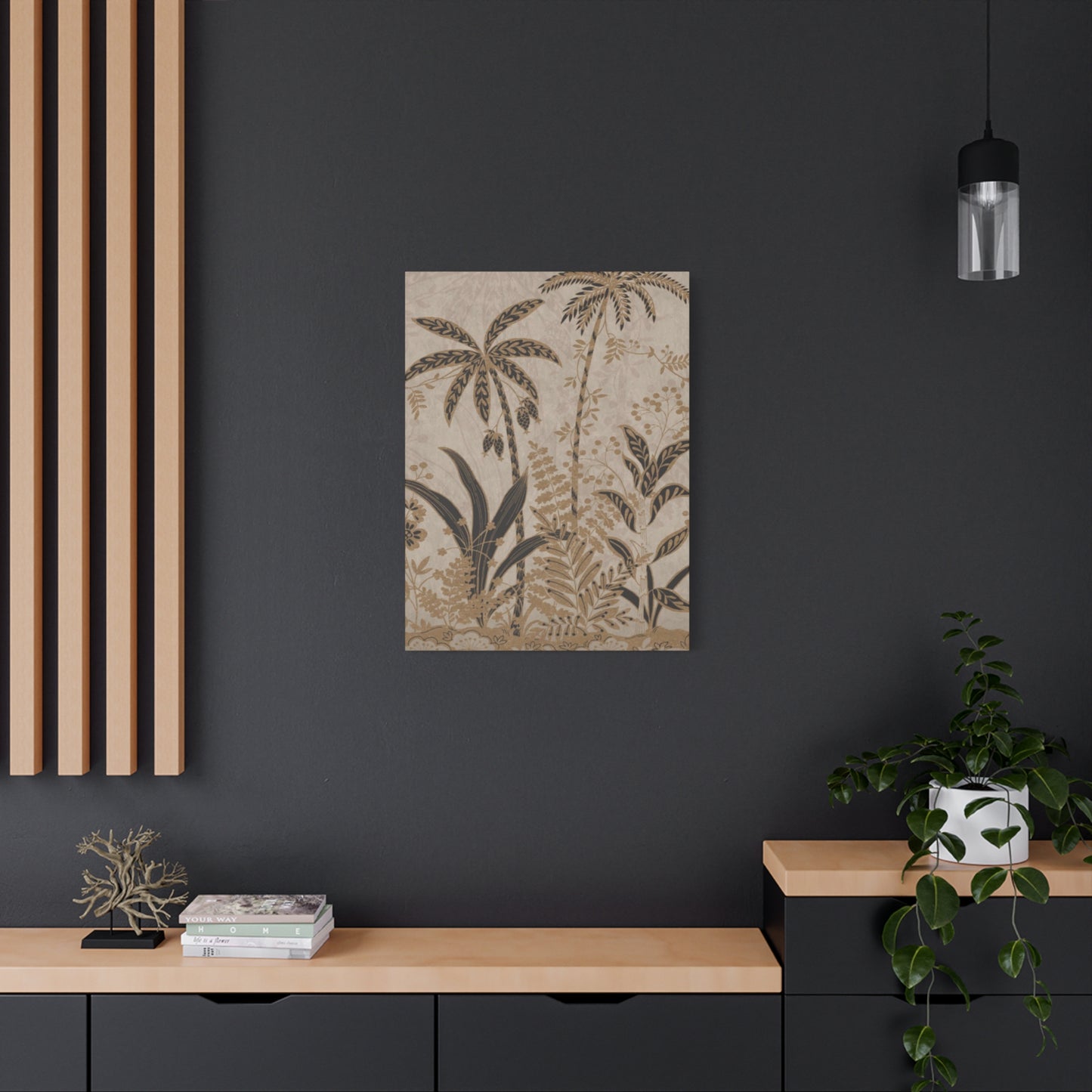 Brown Color Small Palm Tree Wall Art & Canvas Prints