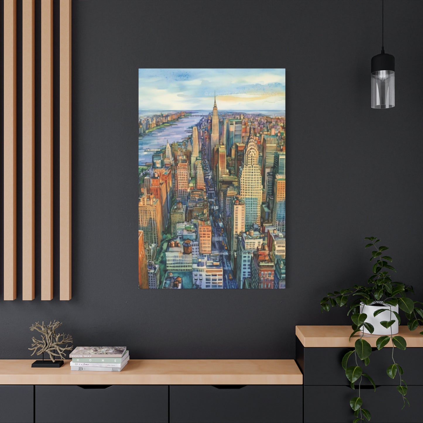 Skyview Manhattan City Skyline NYC Skyline Wall Art & Canvas Prints