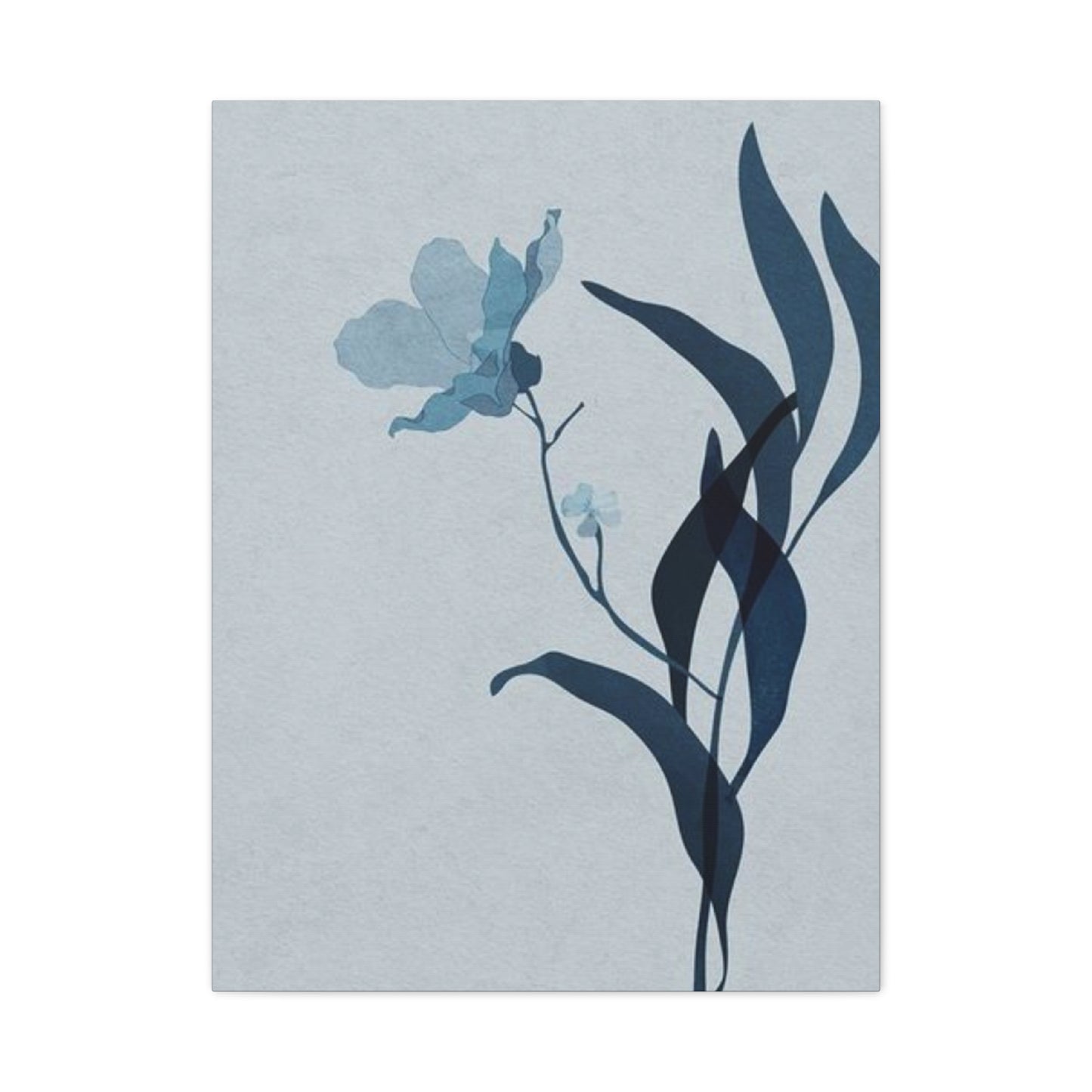 Blue Flower with Leaf Entryway Wall Art & Canvas Prints