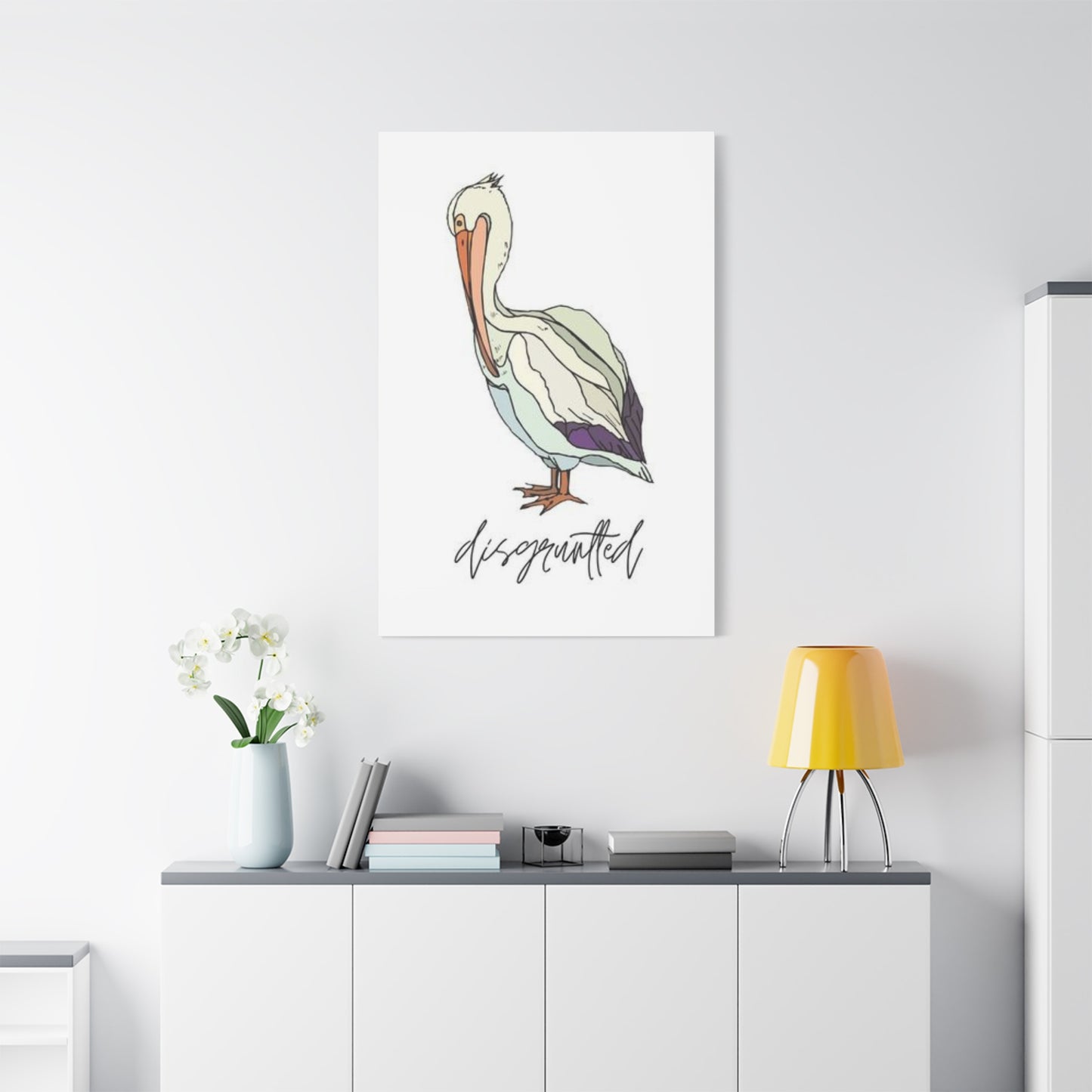 Colorful Pelican Drawing Wall Art & Canvas Prints