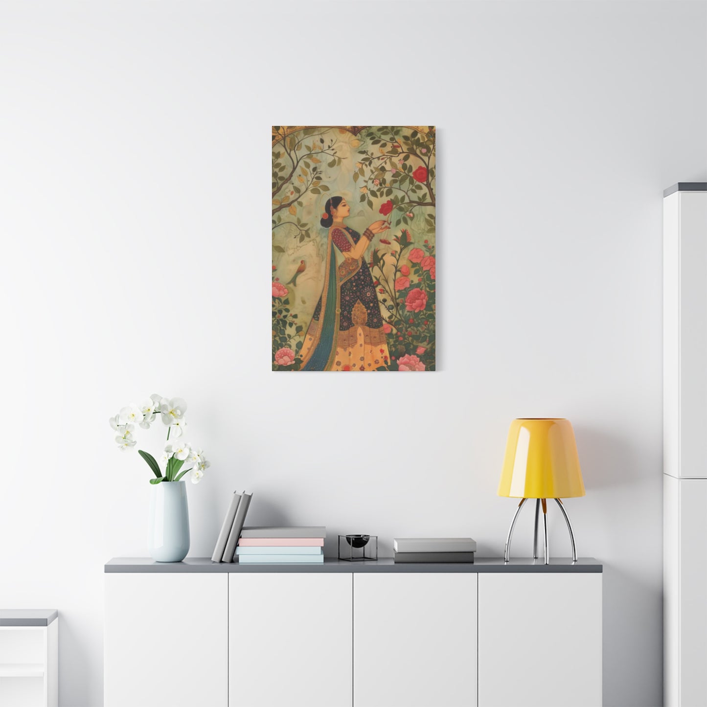 Beautiful Indian Women In Garden Wall Art & Canvas Prints