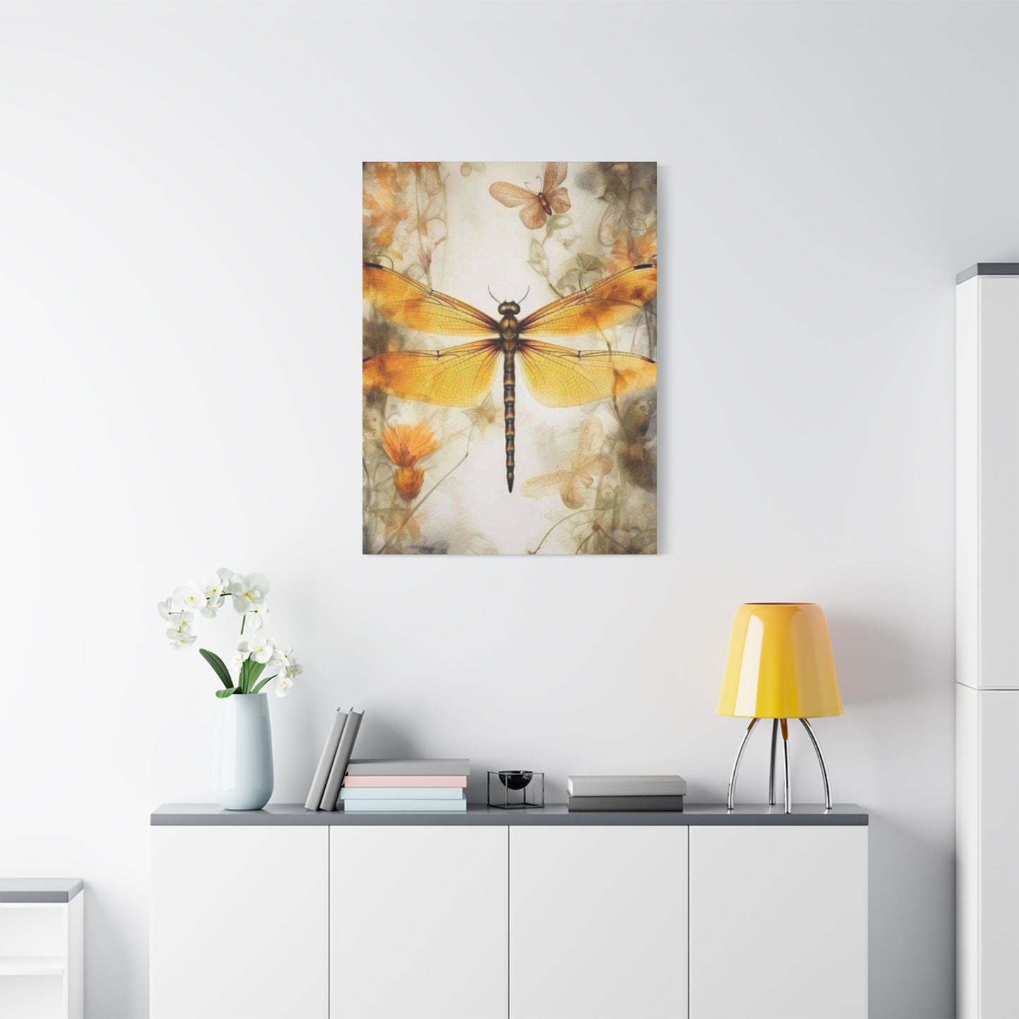 Light Brown Wing Dragonfly Wall Art & Canvas Prints