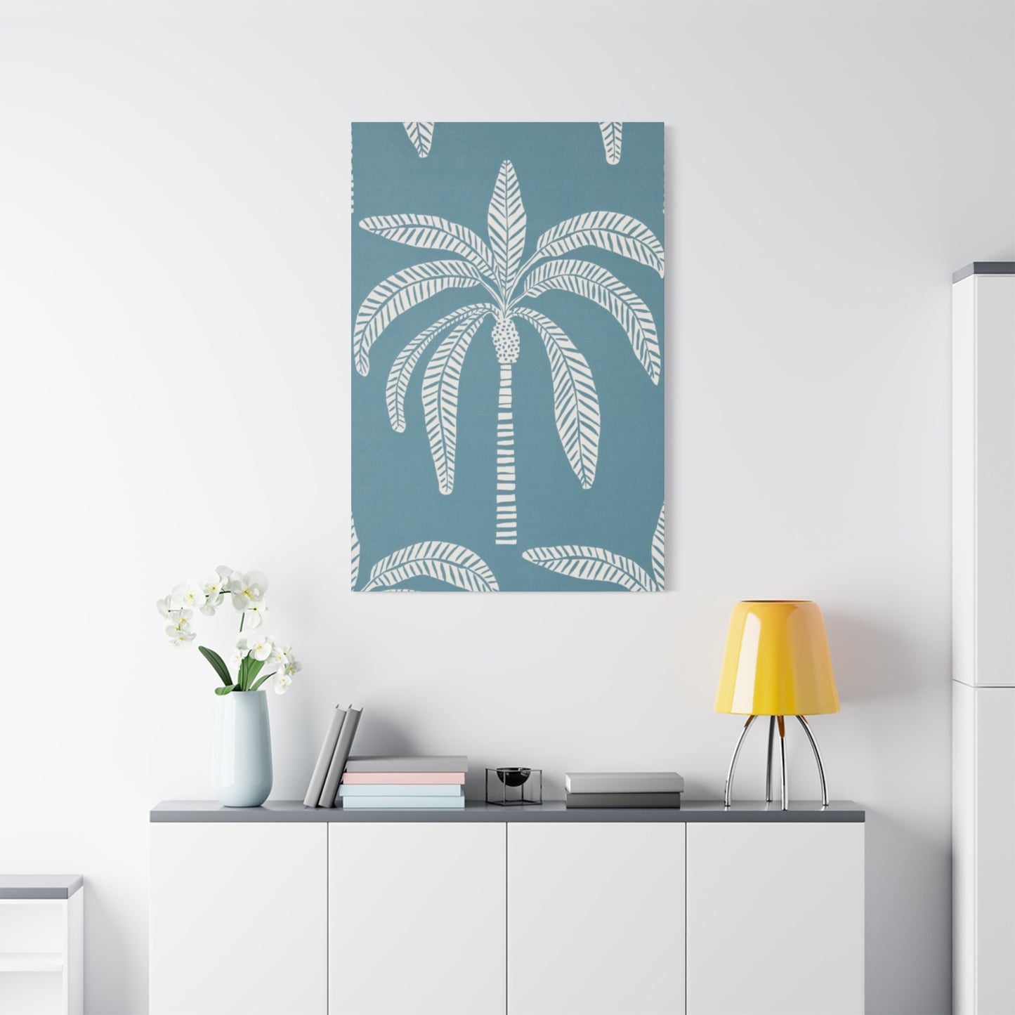 Blue Poster Of Palm Tree Wall Art & Canvas Prints