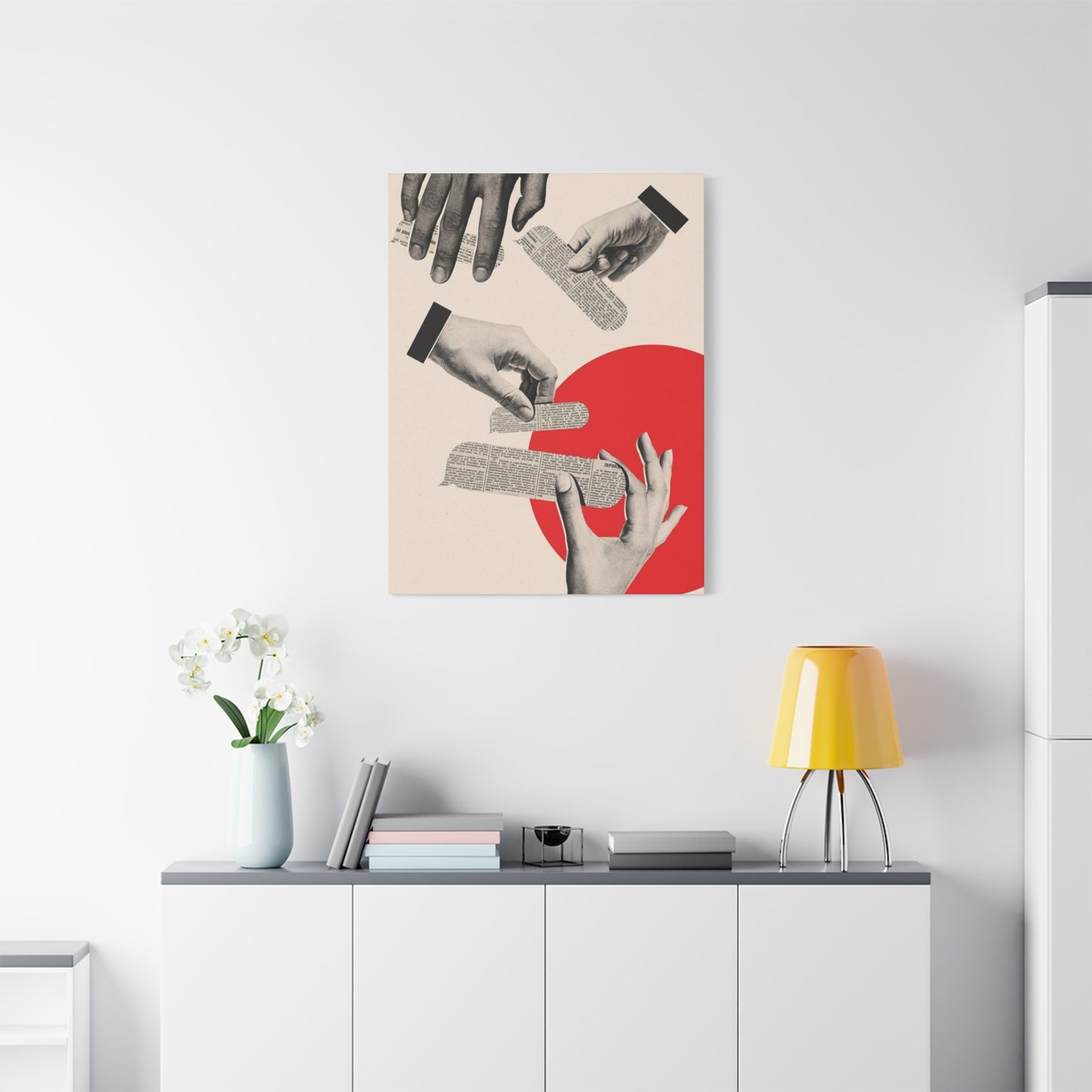 Chit Paper Abstract Mixed Media Wall Art & Canvas Prints