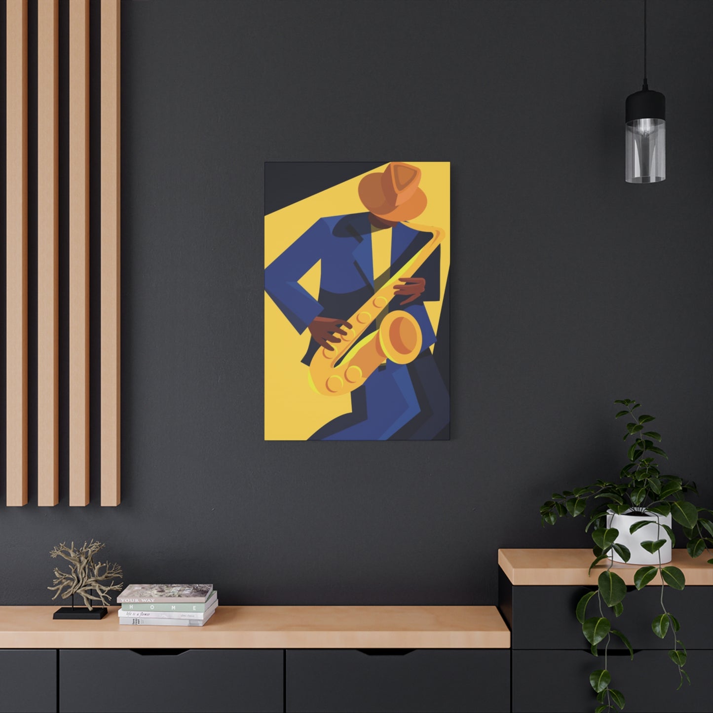 Artist With Saxophone Painting Jazz Wall Art & Canvas Prints