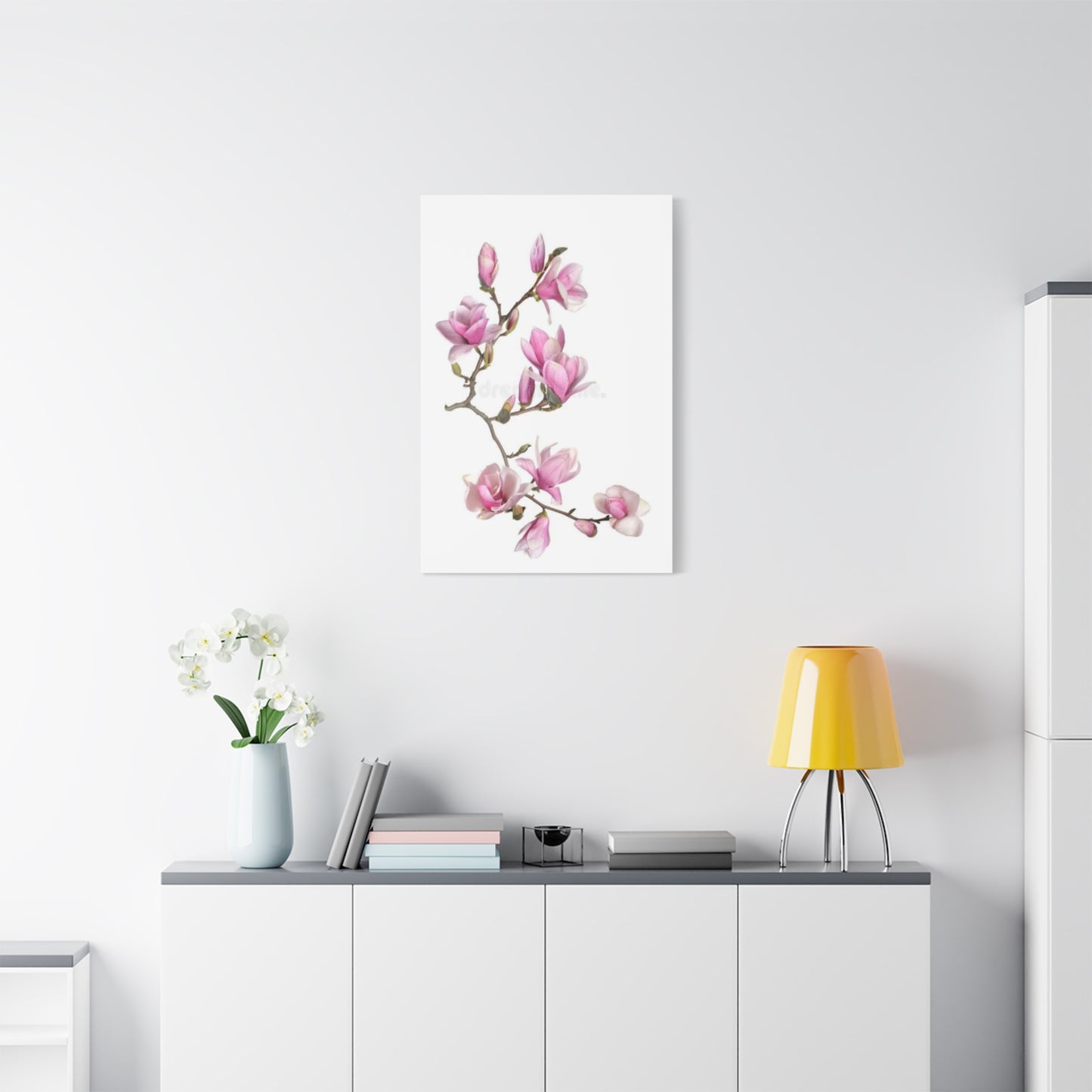 Beautiful Pink Magnolia Flower Painting Wall Art & Canvas Prints