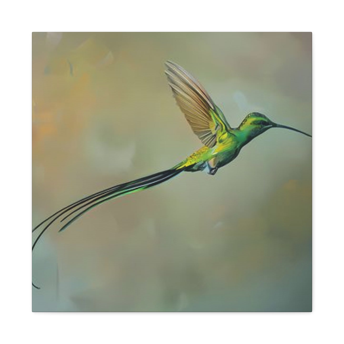 Long Tail Humming Bird Painting Wall Art & Canvas Prints