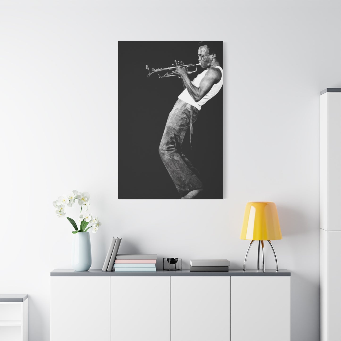 Black And White Jazz Instrument Artist Wall Art & Canvas Prints