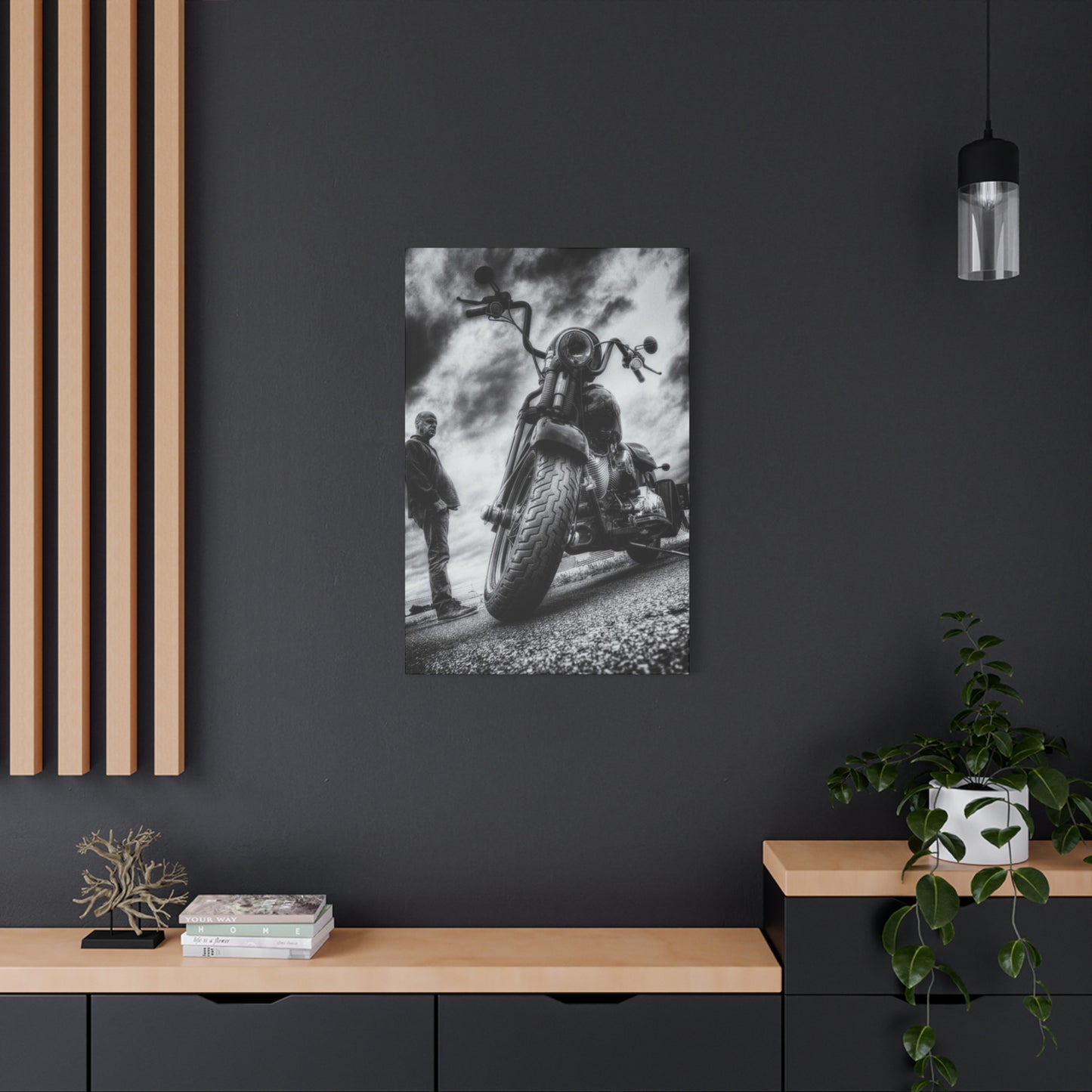 Black & White Classic Motorcycle Wall Art & Canvas Prints