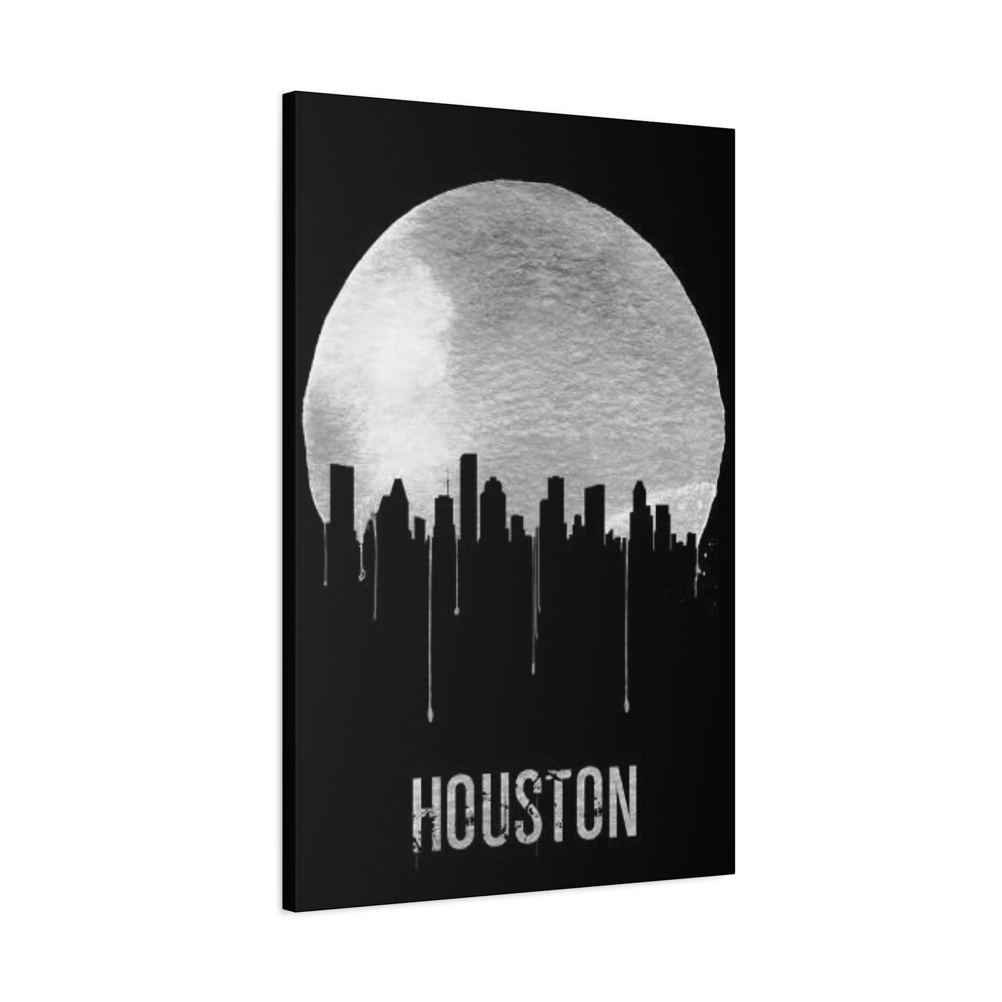 Aesthetic Full moon Houston Skyline Wall Art & Canvas Prints