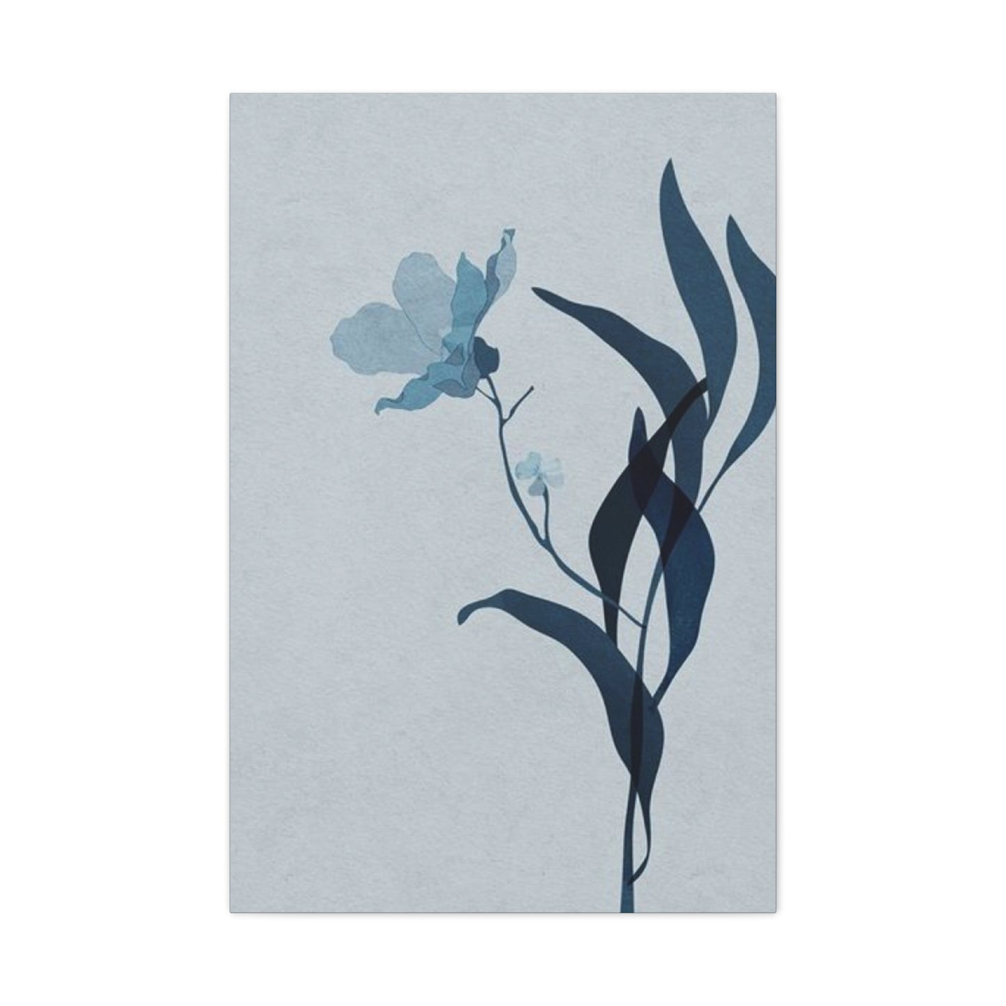 Blue Flower with Leaf Entryway Wall Art & Canvas Prints