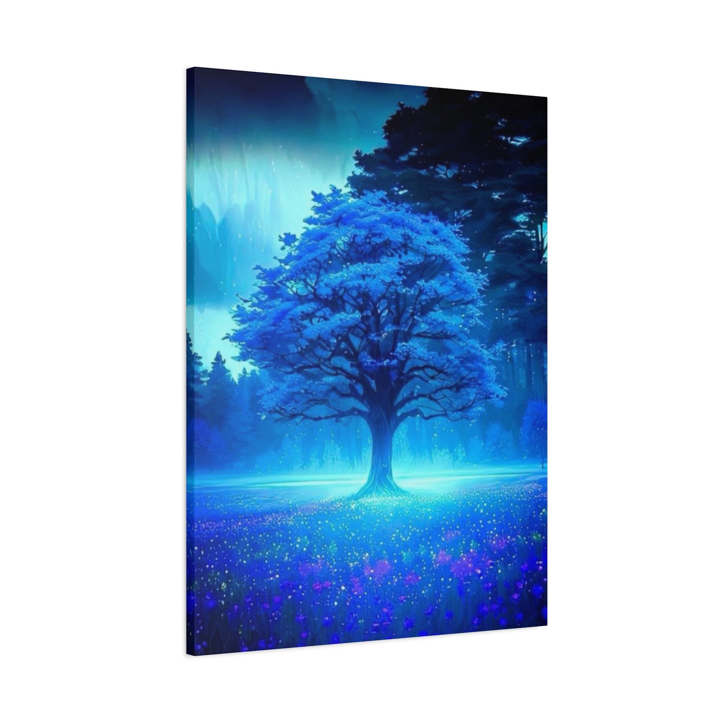 Blue Glowing Tree Wall Art & Canvas Prints