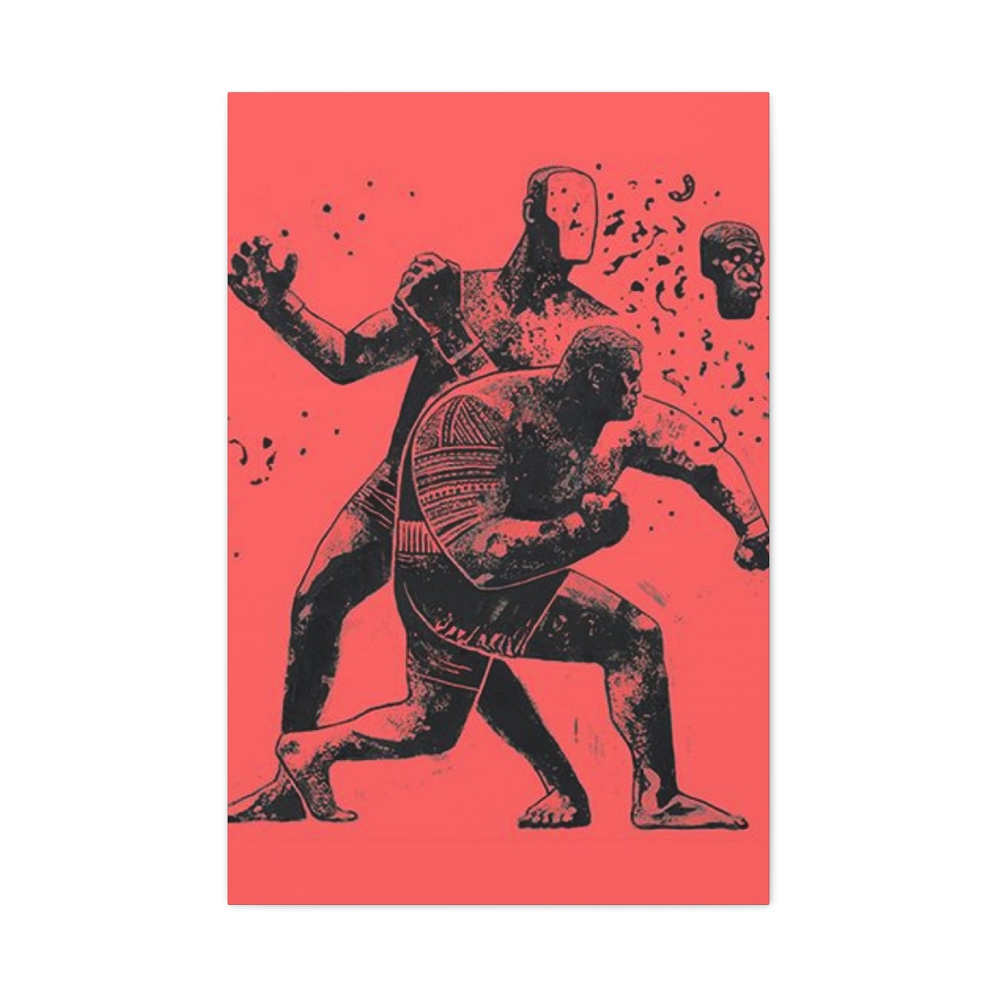 Two Men Boxing Mixed Media Wall Art & Canvas Prints