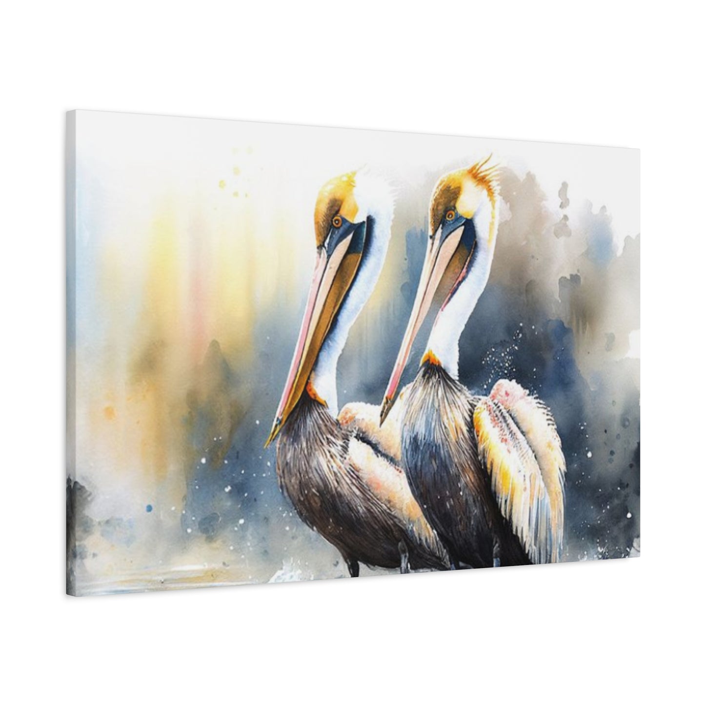 Pelican Colorful Couple Painting Wall Art & Canvas Prints