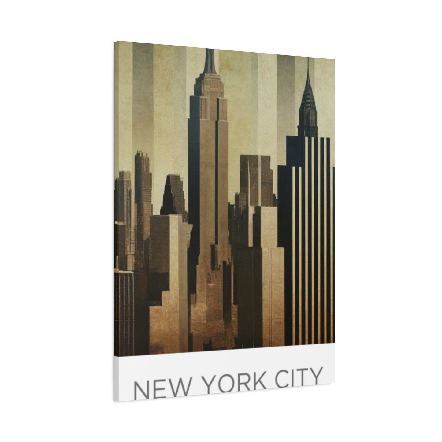 Sepia Tone City Skyline NYC Skyline Wall Art & Canvas Prints