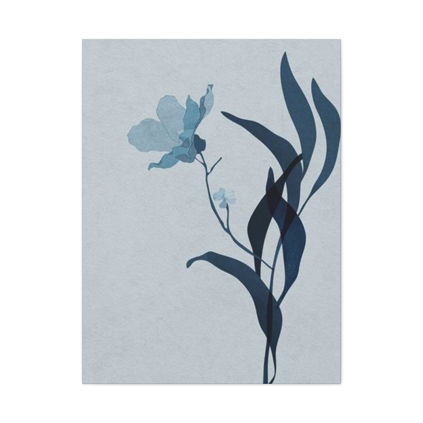 Blue Flower with Leaf Entryway Wall Art & Canvas Prints