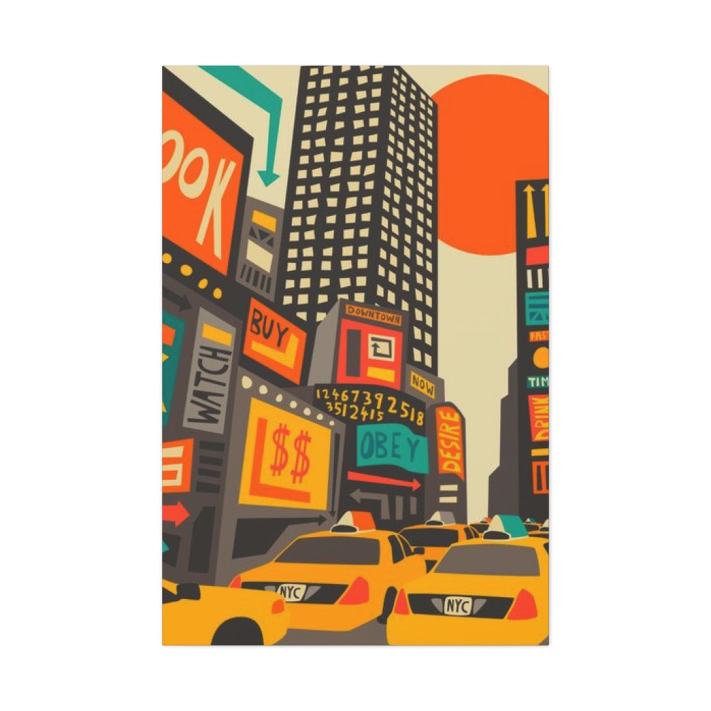 Yellow Taxi Painting New York City Wall Art & Canvas Prints