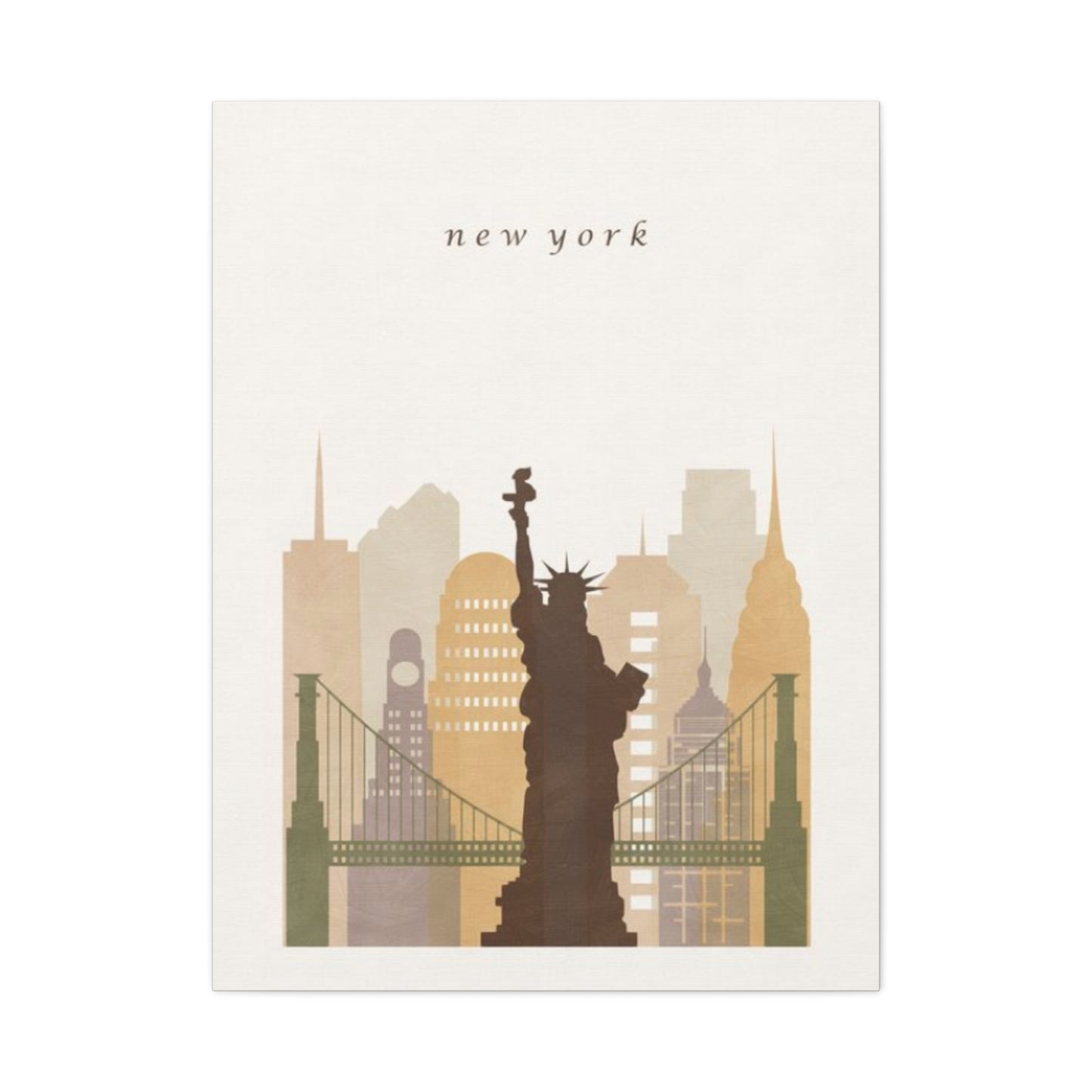 Statue Of Liberty Sepia Poster NYC Skyline Wall Art & Canvas Prints