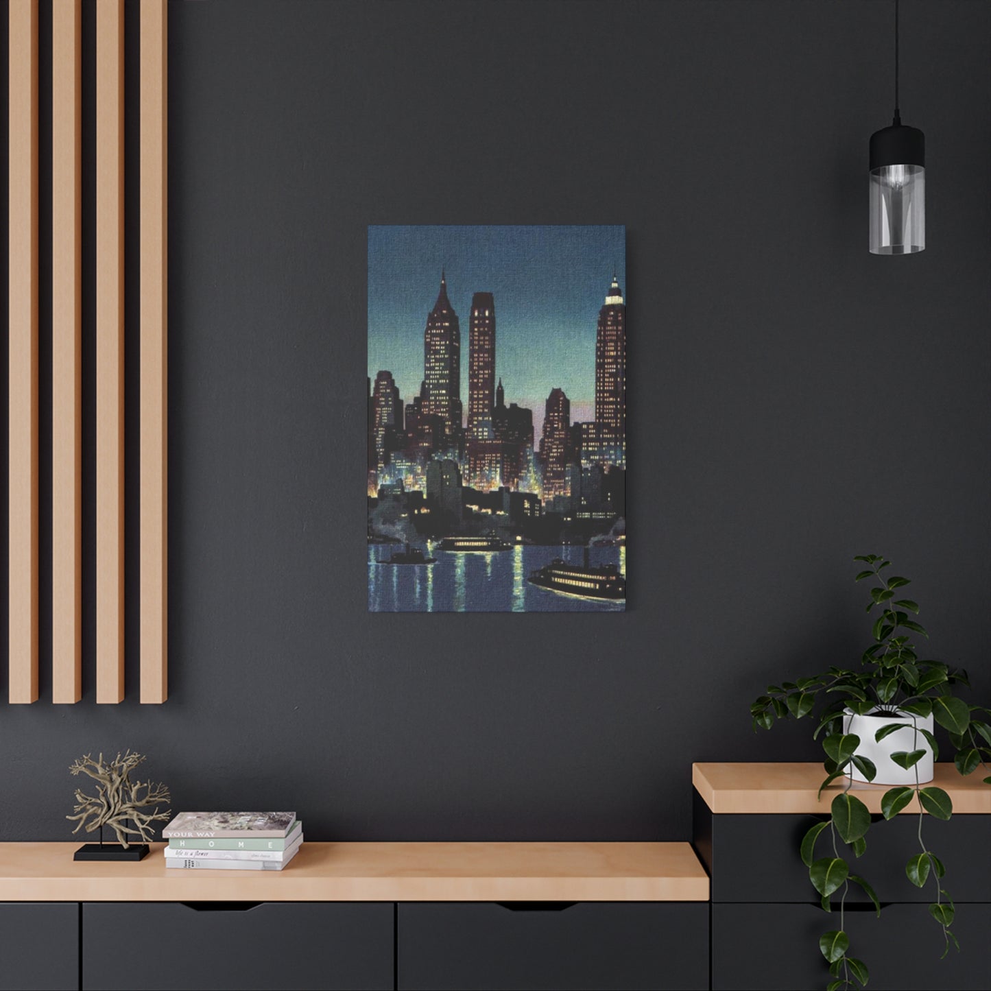 Night Skyline in New York City Wall Art & Canvas Prints