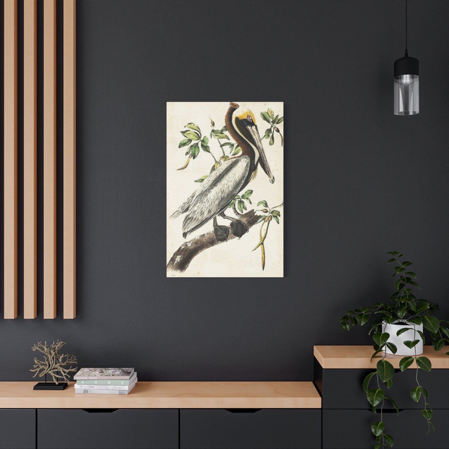 Pelican On A Branch Painting Wall Art & Canvas Prints