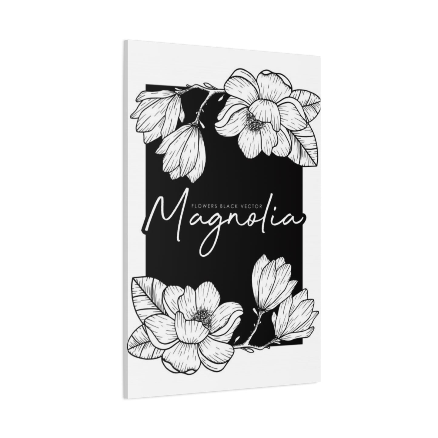 Magnolia Flower White Drawing Wall Art & Canvas Prints