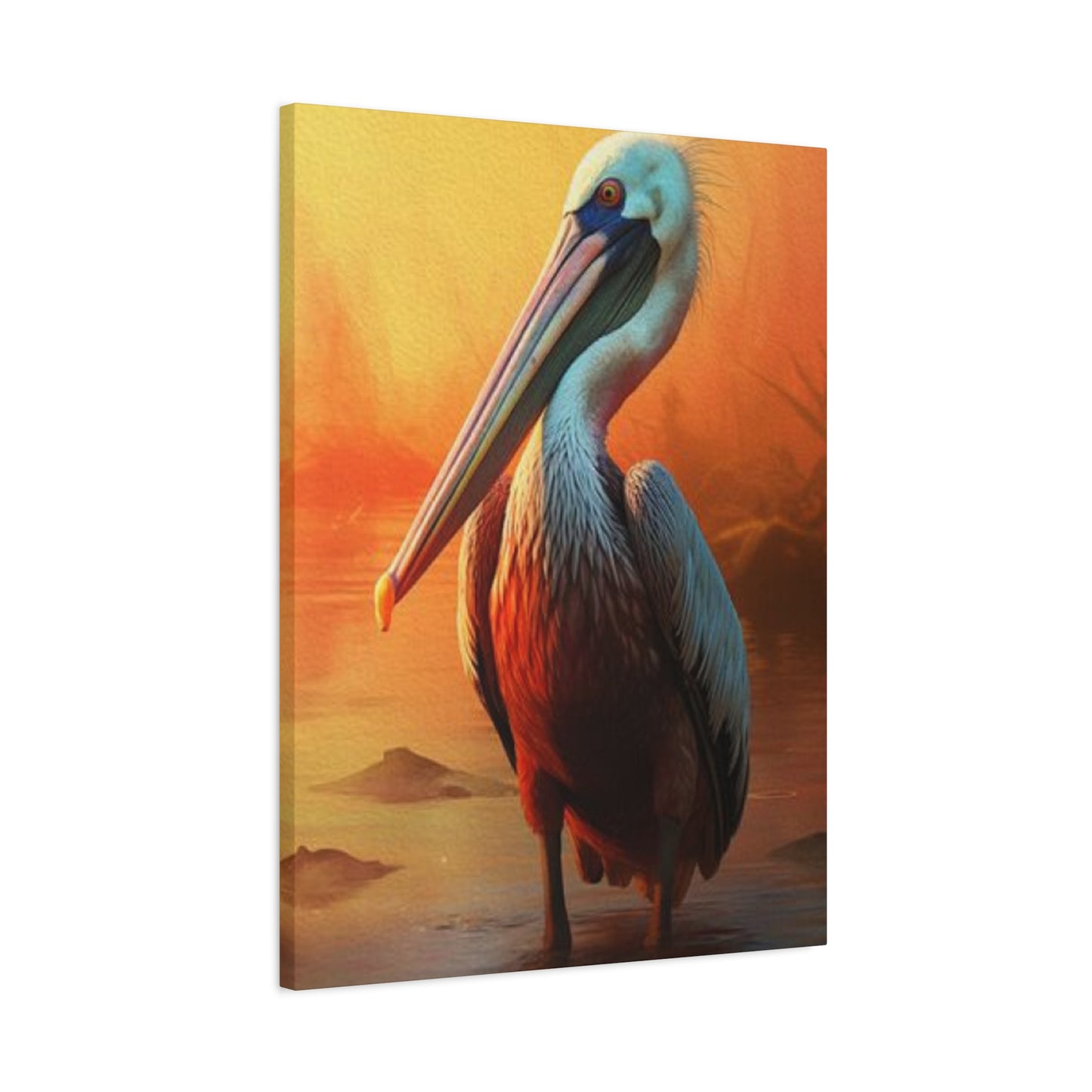 Pelican In Pond Wall Art & Canvas Prints