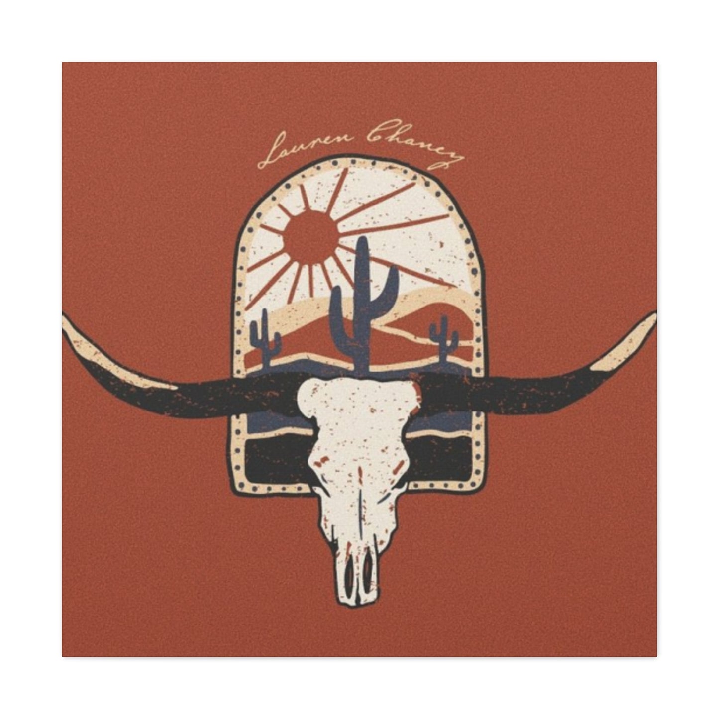 Logo Of Bull Long Horn Wall Art & Canvas Prints