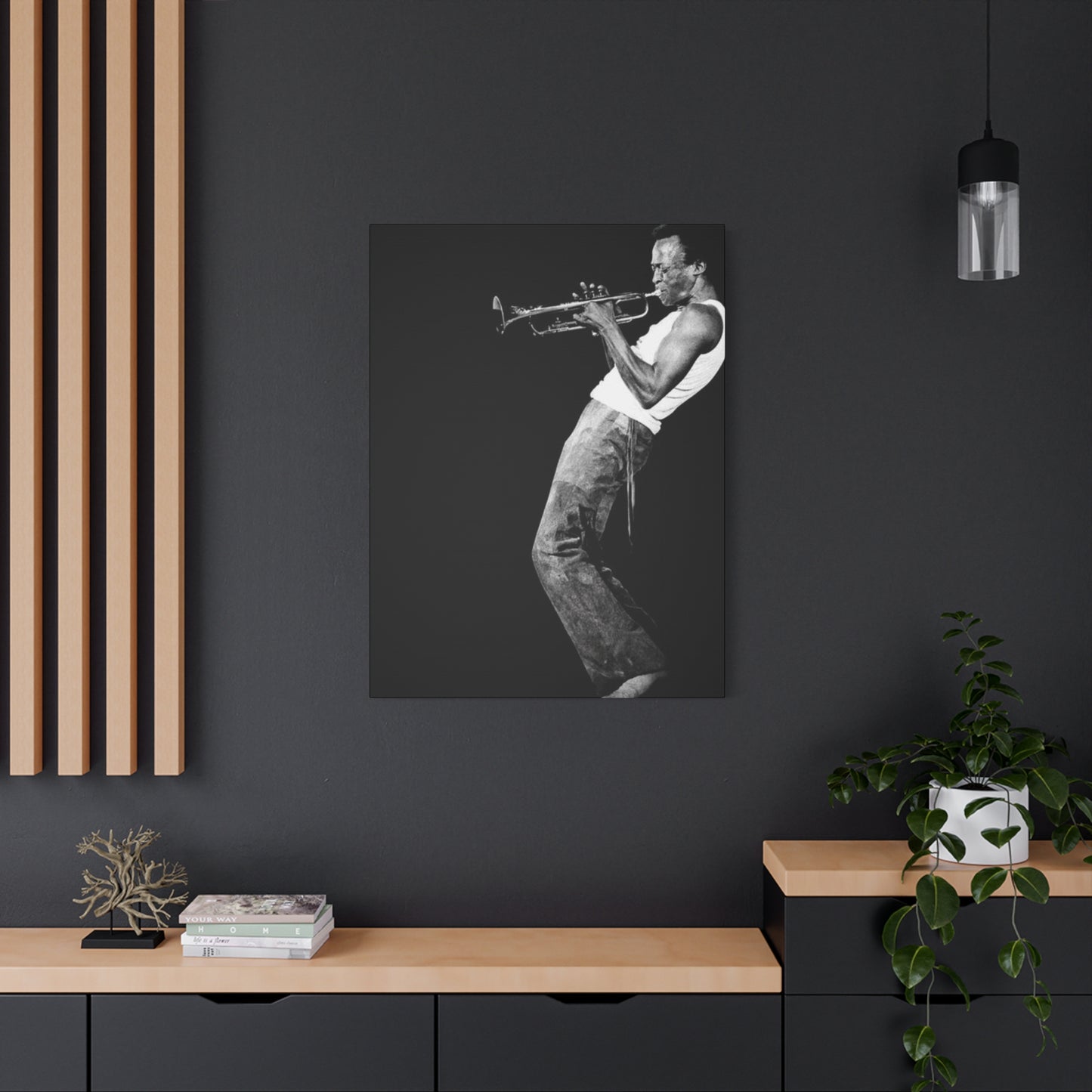 Black And White Jazz Instrument Artist Wall Art & Canvas Prints