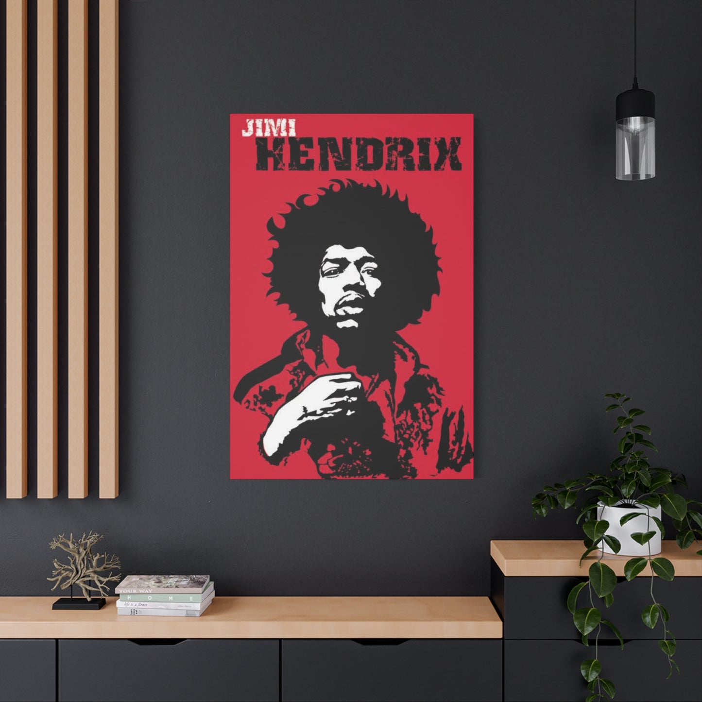 Red Jimi Hendrix Poster Wall Art & Canvas Prints