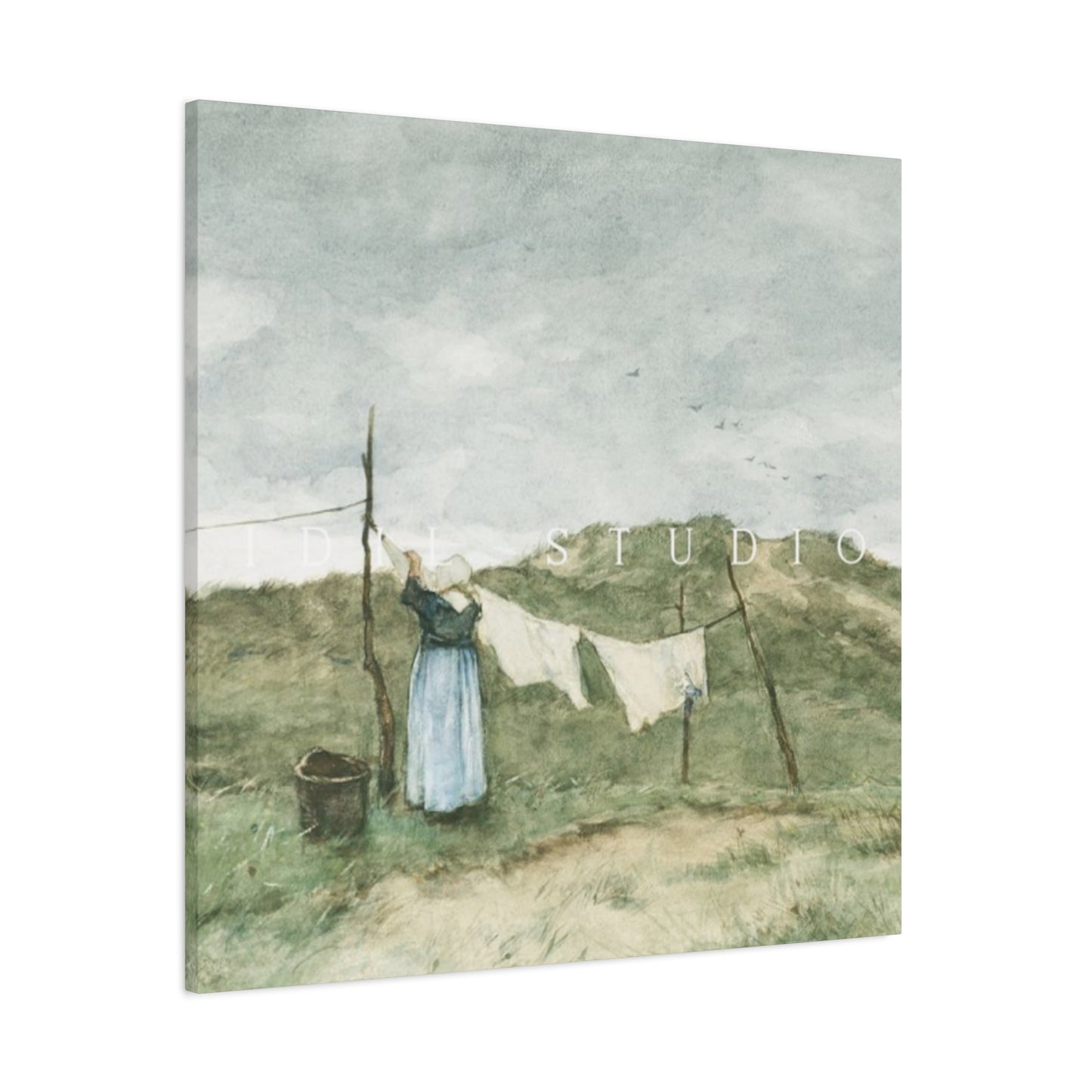 White Clothes Drying Laundry Wall Art & Canvas Prints