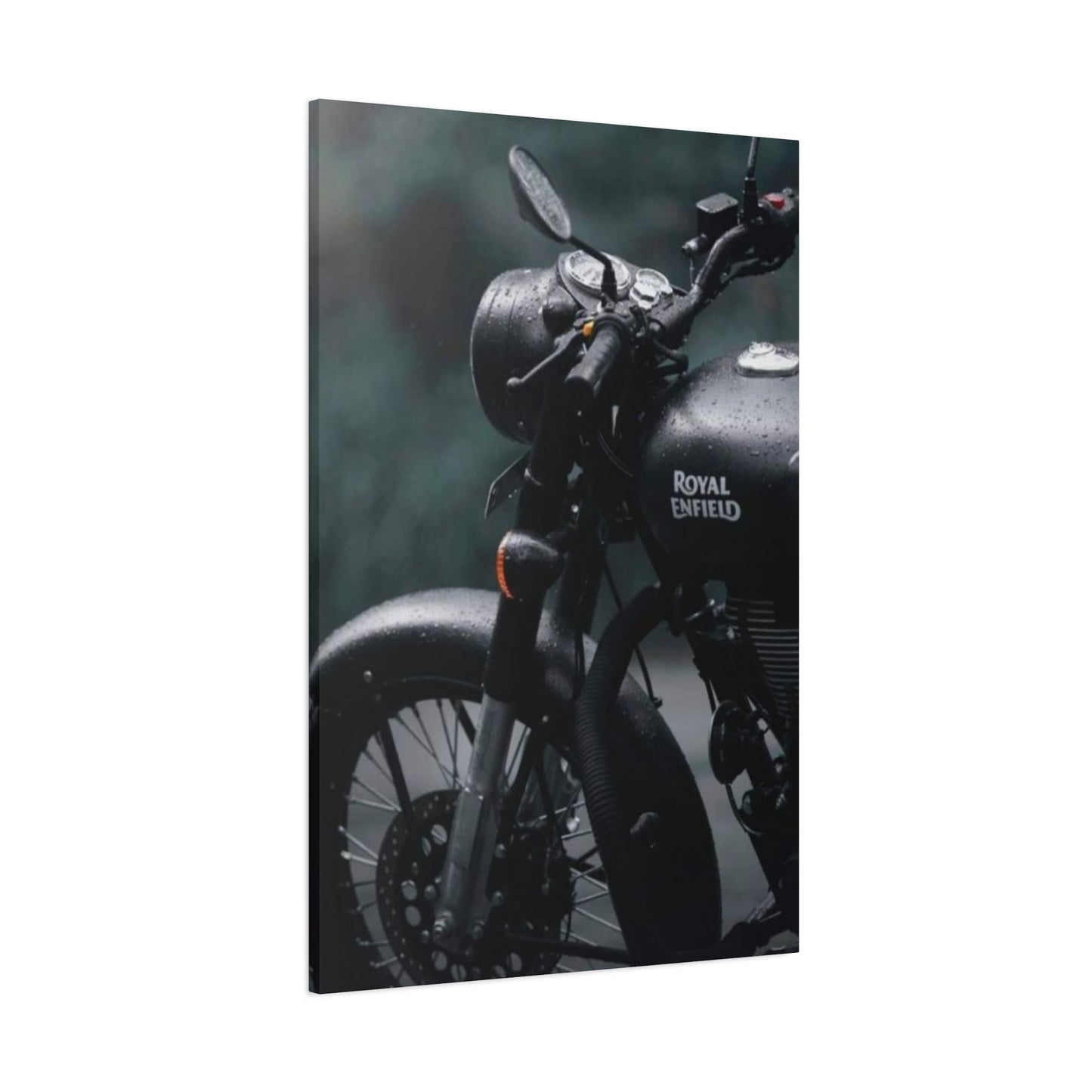 Black Royal Enfield Motorcycle Wall Art & Canvas Prints