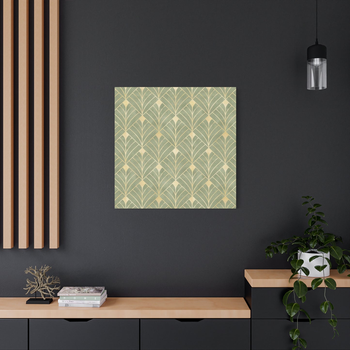 Light Olive Green Pattern Painting Wall Art & Canvas Prints