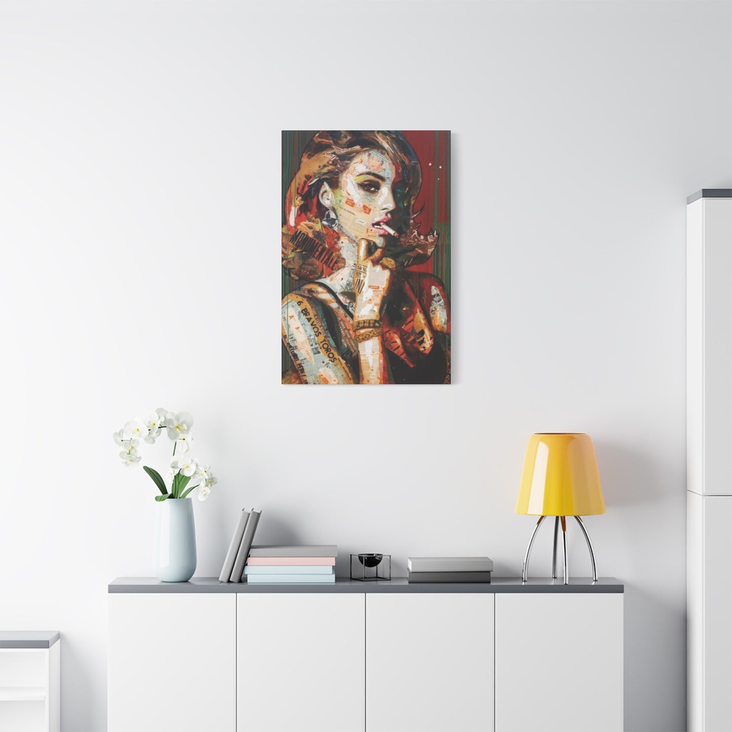 Smoking Women Mixed Media Wall Art & Canvas Prints