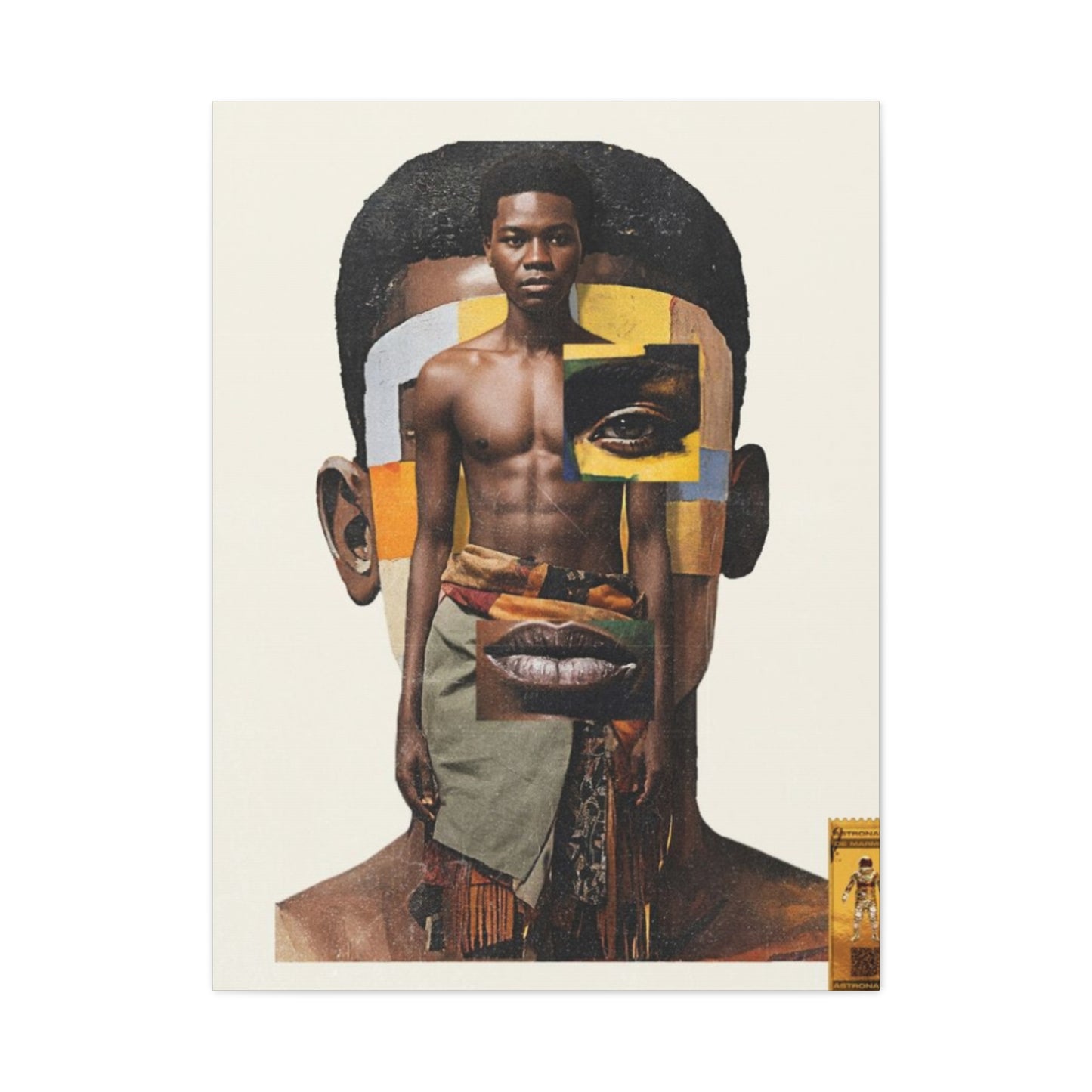 African Boy Mixed Media Wall Art & Canvas Prints