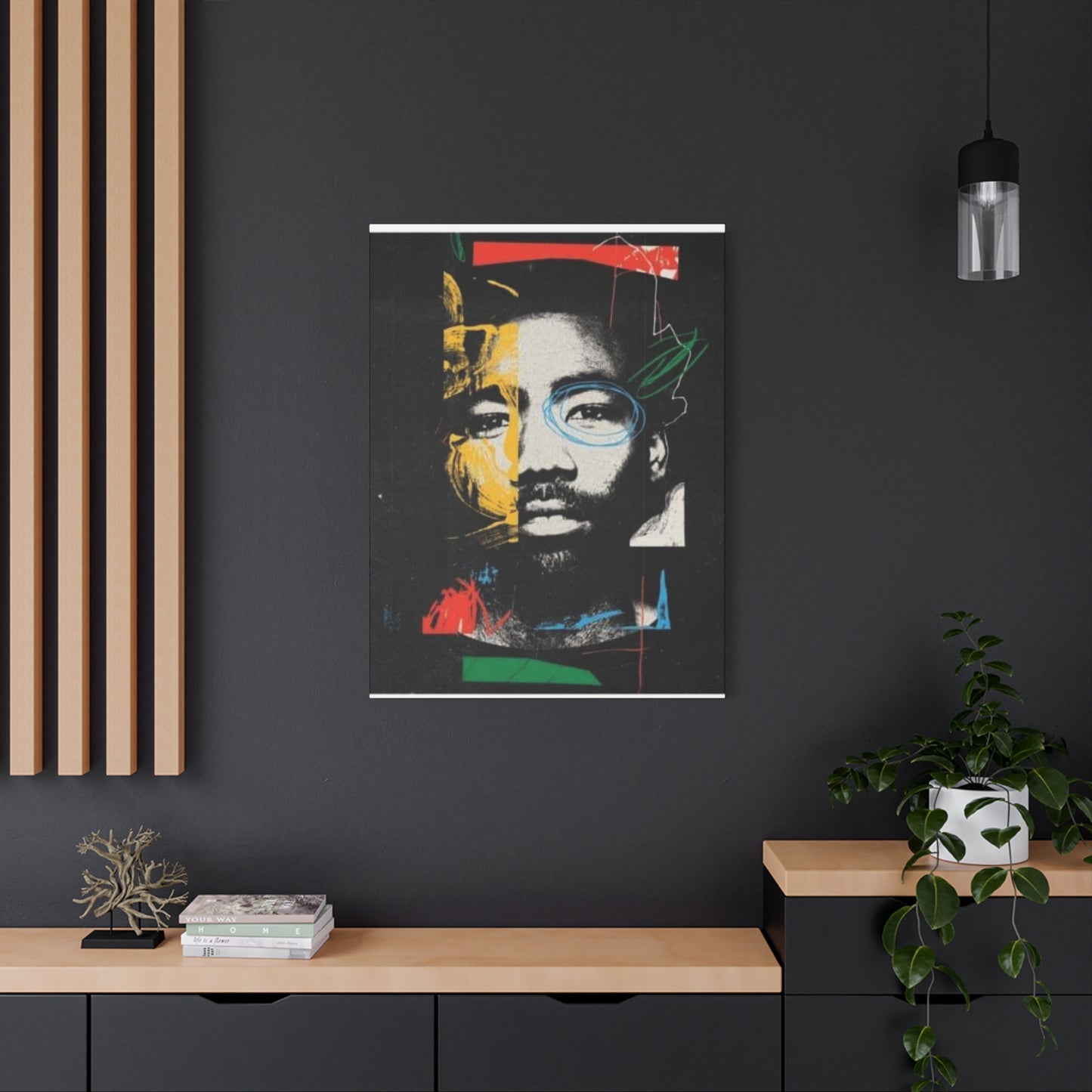 Man Face Graffiti Mixed Media Wall Art & Canvas Prints