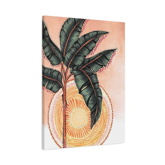 Sunset & Palm Tree Drawing Wall Art & Canvas Prints