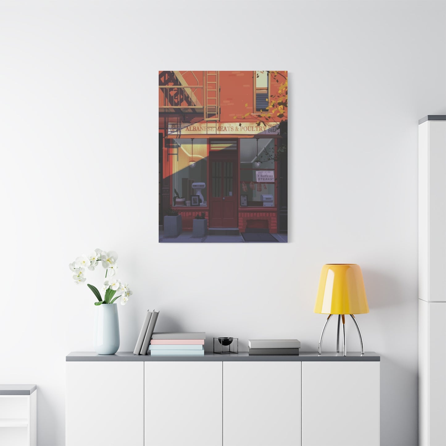 Meat Poultry Shop Of New York City Skyline Wall Art & Canvas Prints