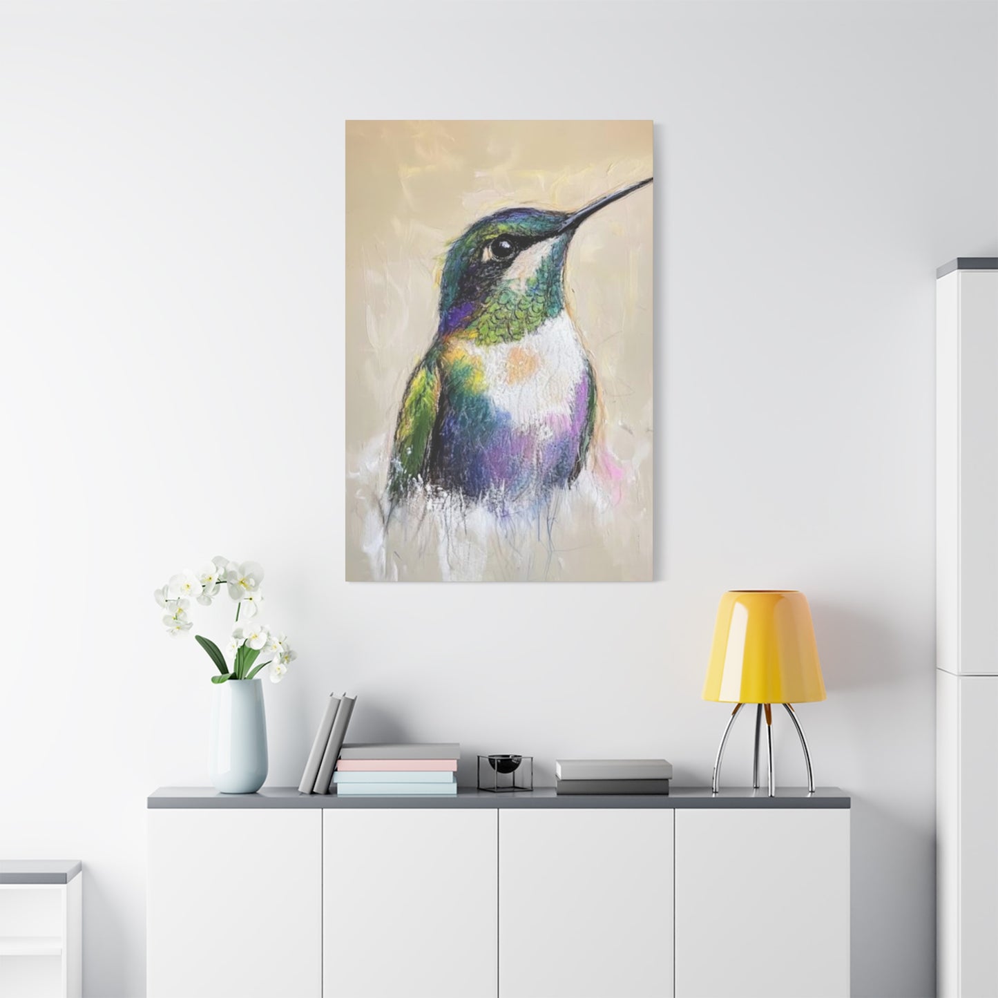 Humming Bird Candid Painting Wall Art & Canvas Prints