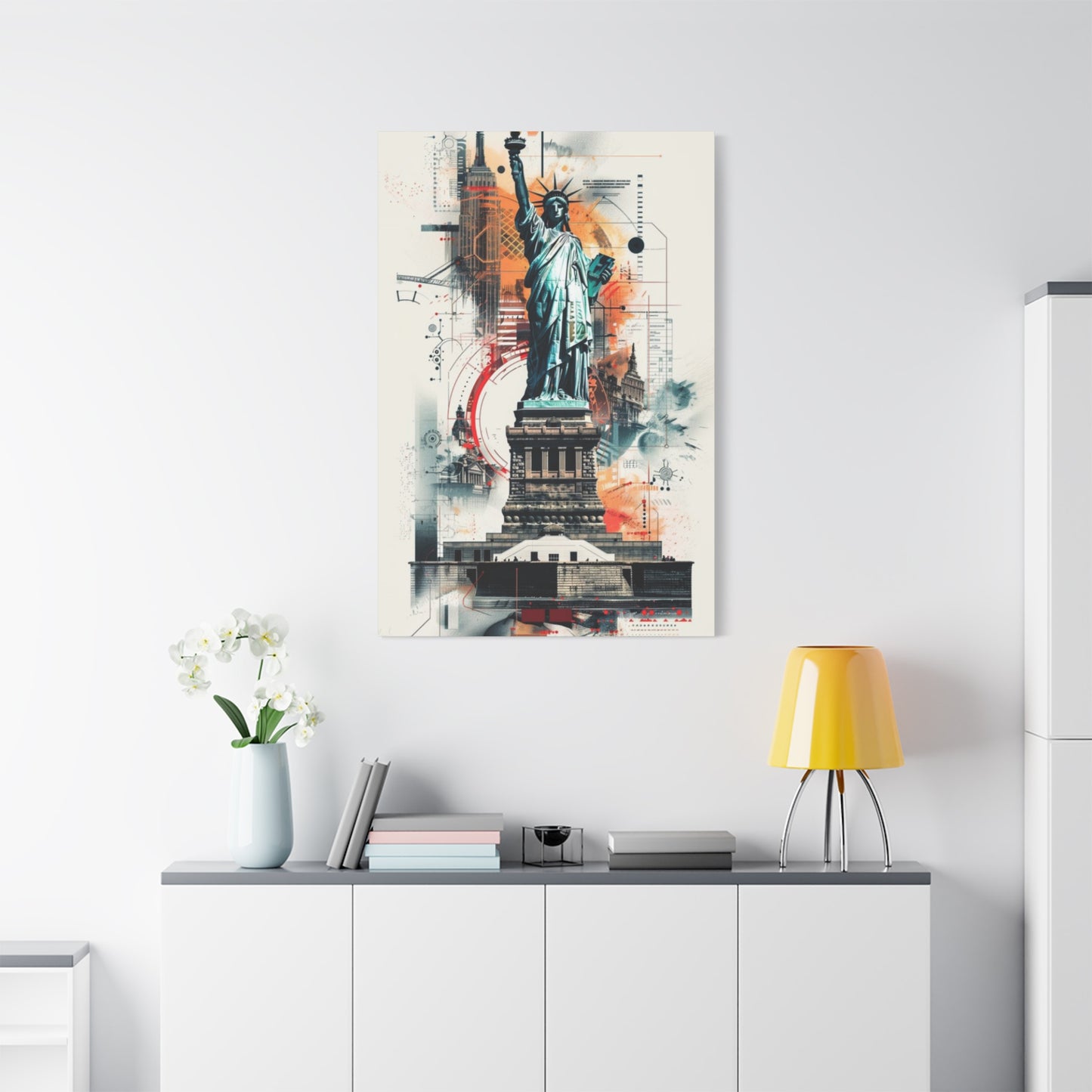 Abstract Poster Of Statue Of Liberty New York City Wall Art & Canvas Prints