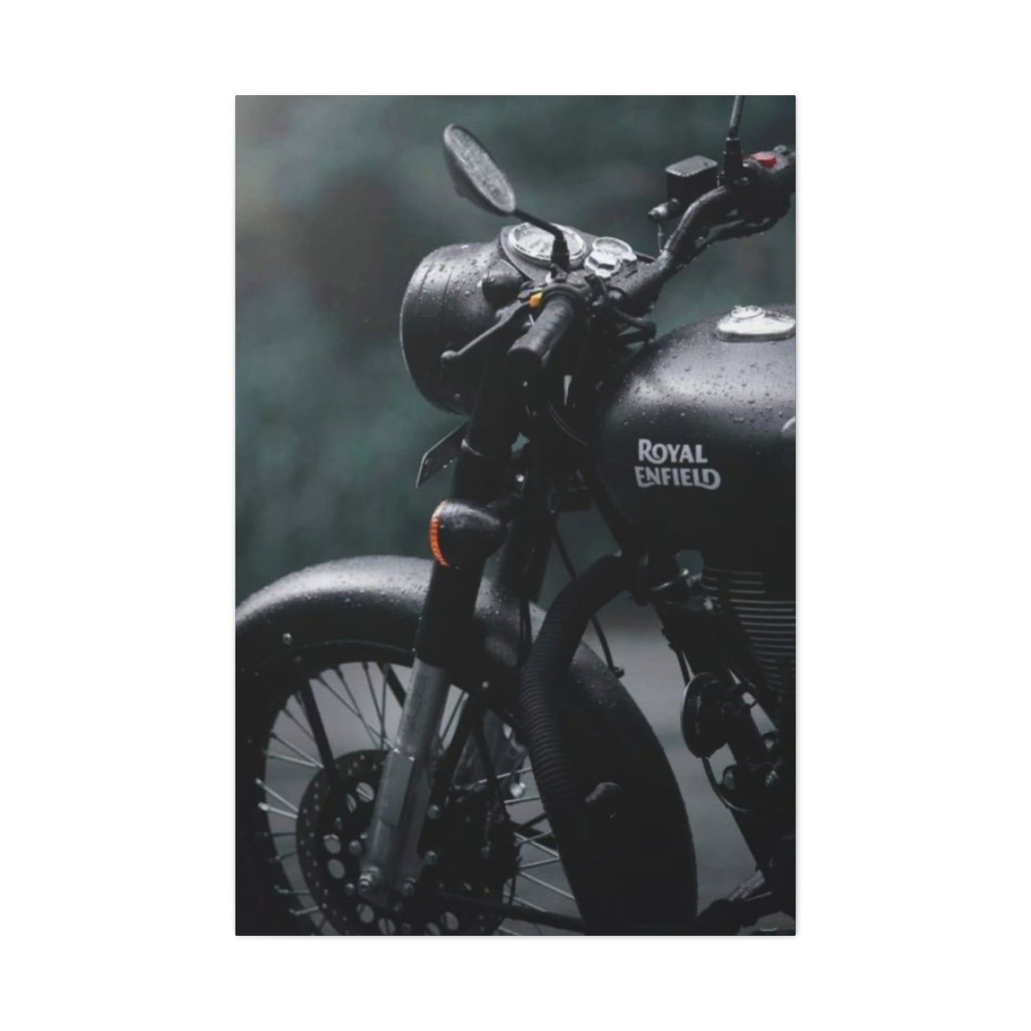 Black Royal Enfield Motorcycle Wall Art & Canvas Prints