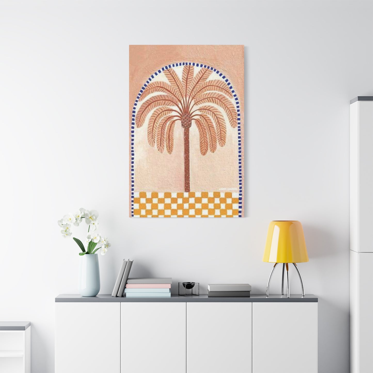 Palm Tree In Egyptian Architecture Wall Art & Canvas Prints